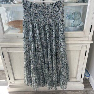 LAUREN RALPH LAUREN MAXI SKIRT TIERED FLORAL DESIGN SIZE SMALL PREOWNED